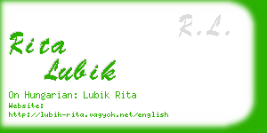 rita lubik business card